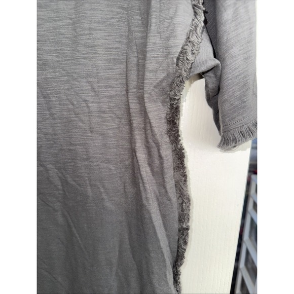 Umgee Tunic Top Scoop Neck Dolman Sleeve Fringe Details Green Size S 4914 - Picture 5 of 7